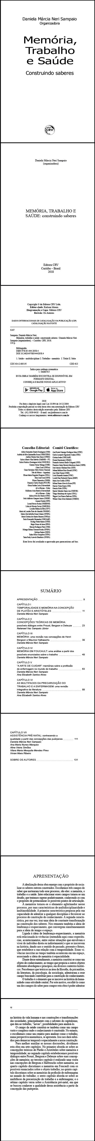 MEMÓRIA, TRABALHO E SAÚDE:<br>construindo saberes